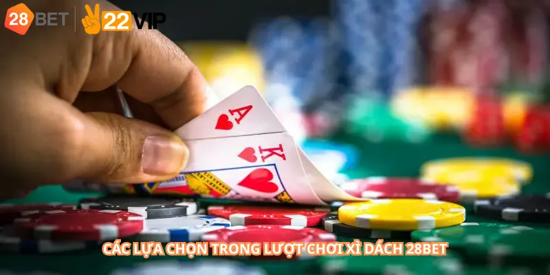 Các lựa chọn trong lượt chơi xì dách 28Bet